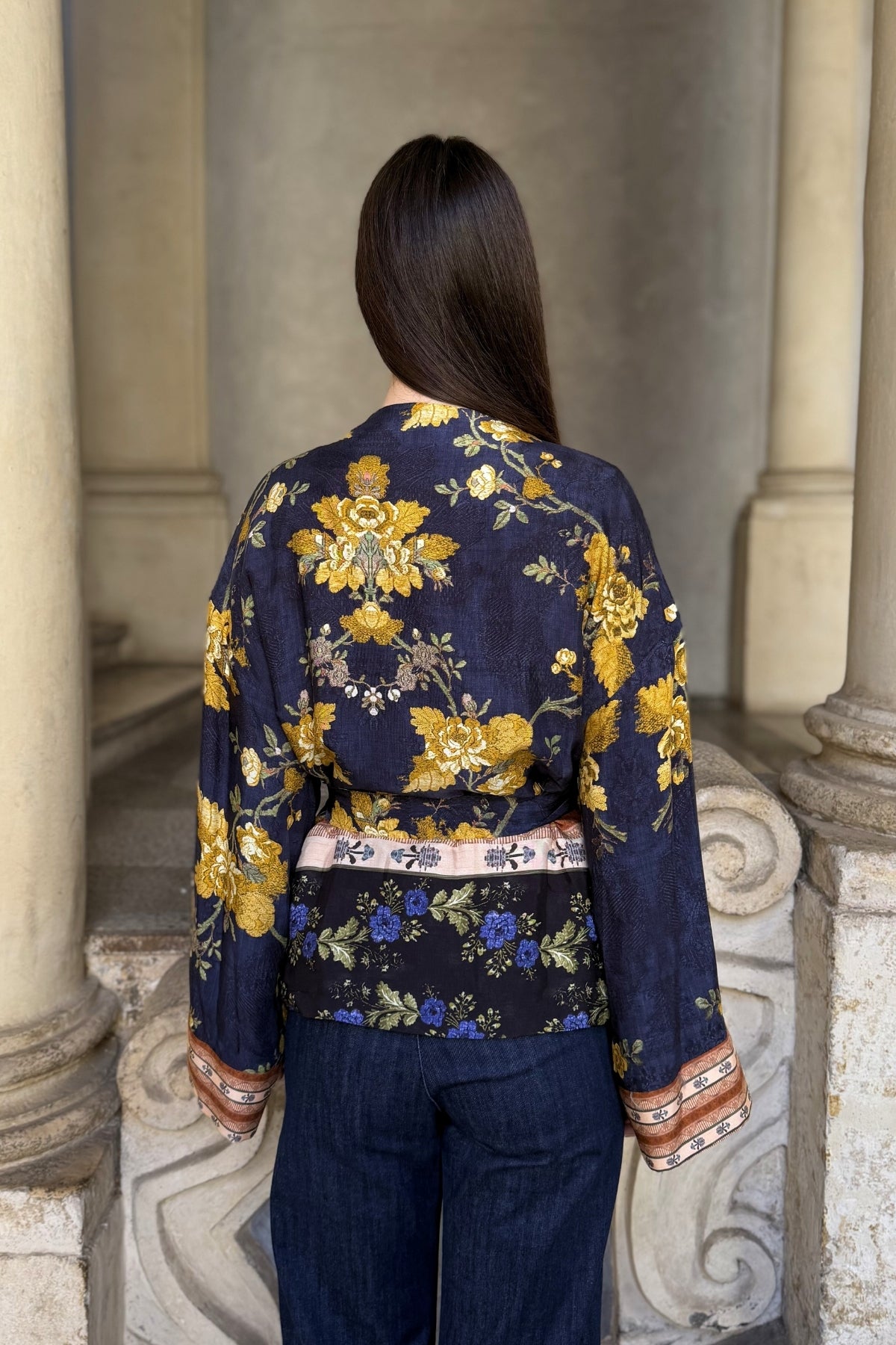 WU-SIDE - giacca kimono viscosa - BLU