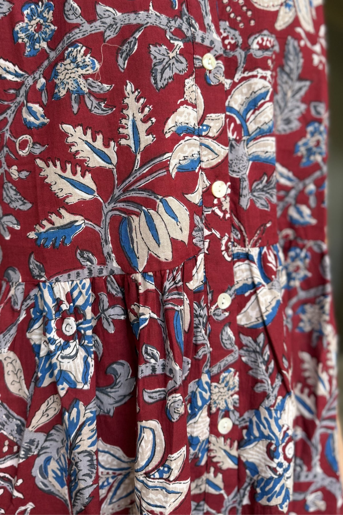 ARTEFILIA-MILANO - abito leyla in mussola di cotone - BURGUNDY ROYAL