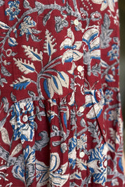 ARTEFILIA-MILANO - abito leyla in mussola di cotone - BURGUNDY ROYAL
