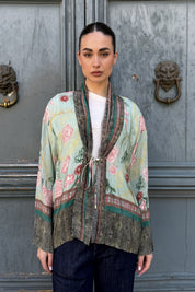 WU-SIDE - giacca kimono viscosa sfoderata - VERDE ACQUA