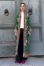 WU-SIDE - kimono lungo viscosa sfoderato - SMERALDO