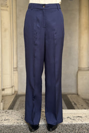 WU-SIDE - pantalone palazzo - BLUE