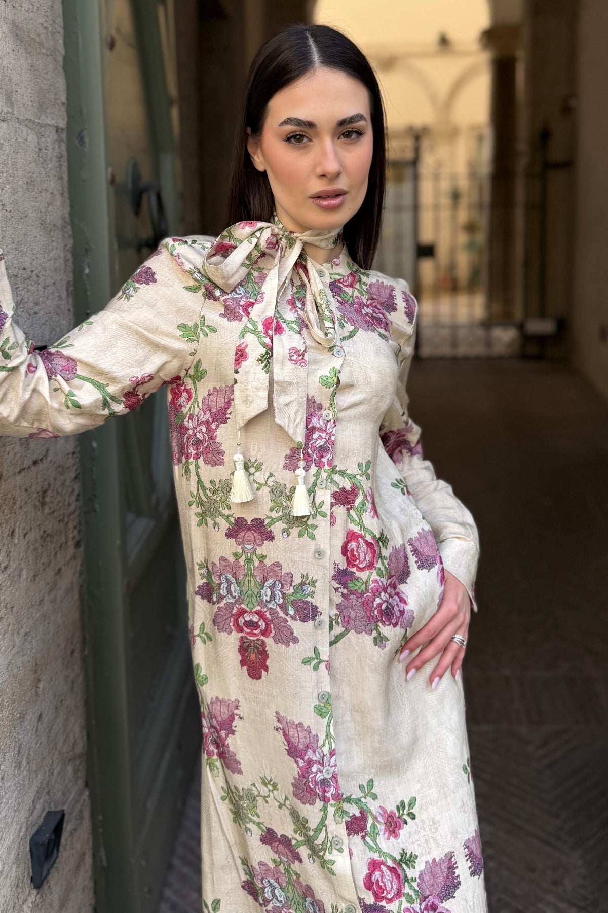 WU-SIDE - abito chemisier viscosa - BURRO