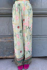 WU-SIDE - pantaloni viscosa - VERDE ACQUA