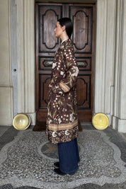 WU-SIDE - kimono fantasia viscosa - MARRONE