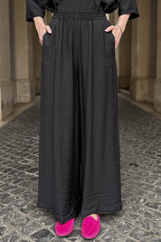 ARTEFILIA-MILANO - pantalone marea viscosa - NERO