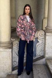 ARTEFILIA-MILANO - giacca alma lino stampato - AVENTINO GRIGIO