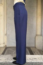 WU-SIDE - pantalone palazzo - BLUE