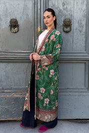 WU-SIDE - kimono lungo viscosa sfoderato - SMERALDO