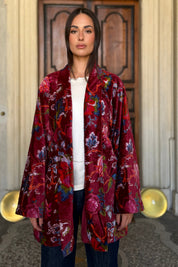 ARTEFILIA-MILANO - kimono velluto jia - GARDEN BORDEAUX