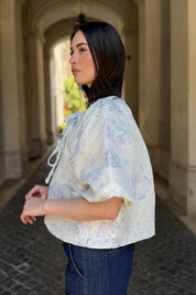 FLOW - giacca jacquard - CELESTE