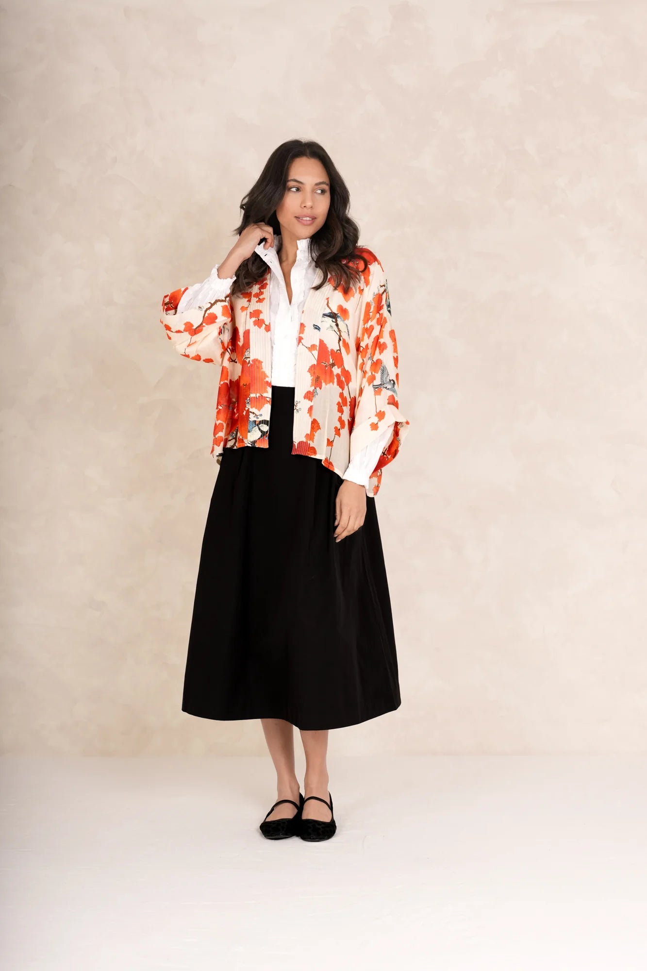 ONE HUNDRED STARS - kimono corto - ACER RED