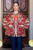 ONE HUNDRED STARS - giacca kimono lino - FIESTA ORANGE