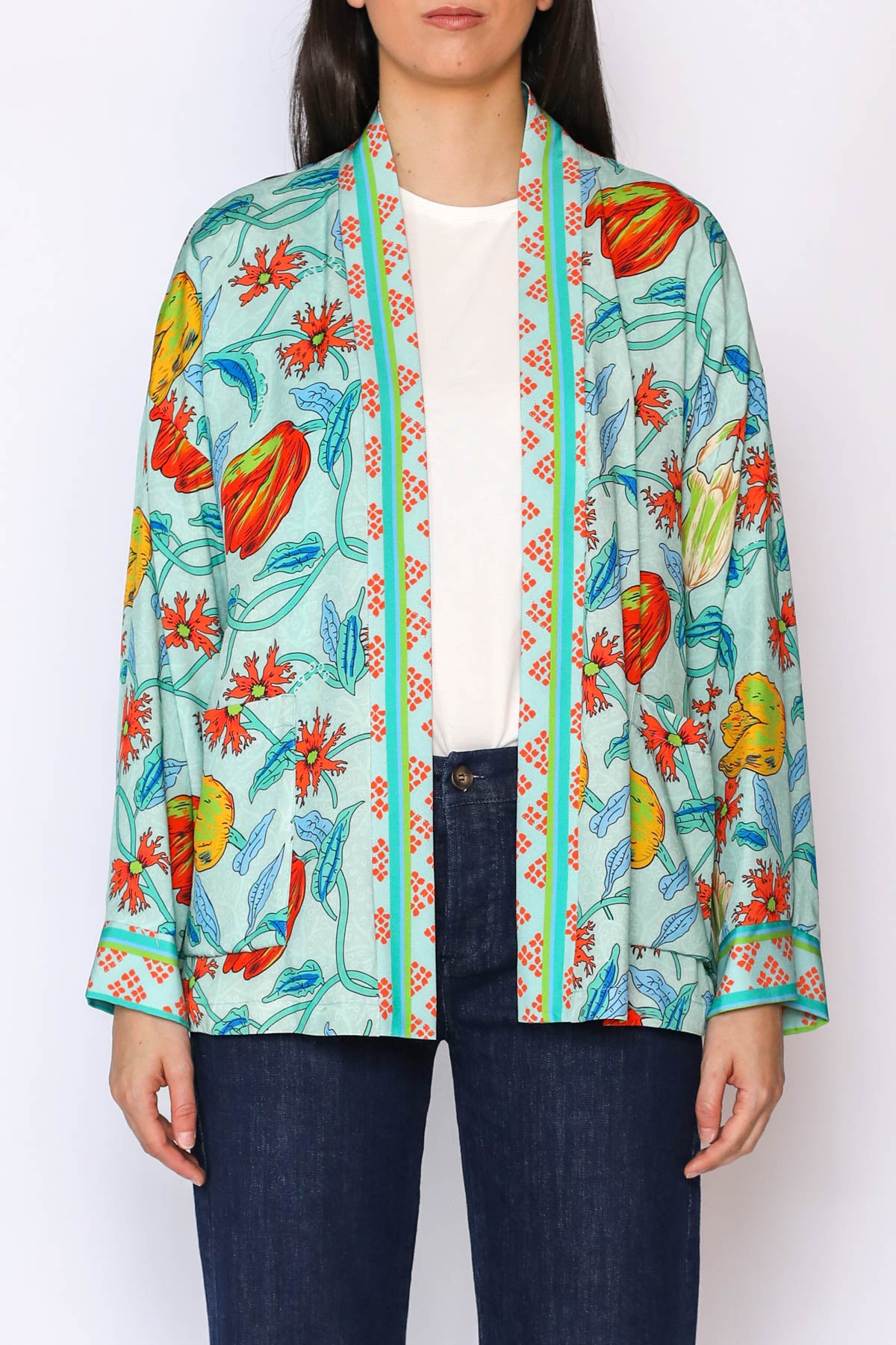 WU-SIDE - giacca kimono - ACQUA ARANCIO