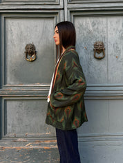WU-SIDE - giacca kimono fantasia viscosa - VERDE