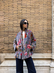 ARTEFILIA-MILANO - giacca uma velluto stampato - BRERA MALVA