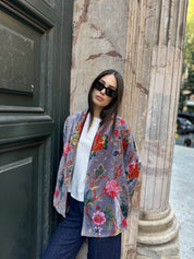 ARTEFILIA-MILANO - giacca uma velluto stampato - BRERA MALVA