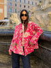 ARTEFILIA-MILANO - giacca uma velluto stampato - MURANO FUXIA