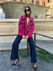 ARTEFILIA-MILANO - giacca uma velluto ricamato - ZAMIRA FUXIA