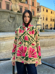 ARTEFILIA-MILANO - giacca uma velluto ricamato - NAIMA BURRO