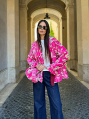 ARTEFILIA-MILANO - borsa velluto stella - MURANO FUXIA