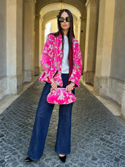 ARTEFILIA-MILANO - borsa velluto stella - MURANO FUXIA