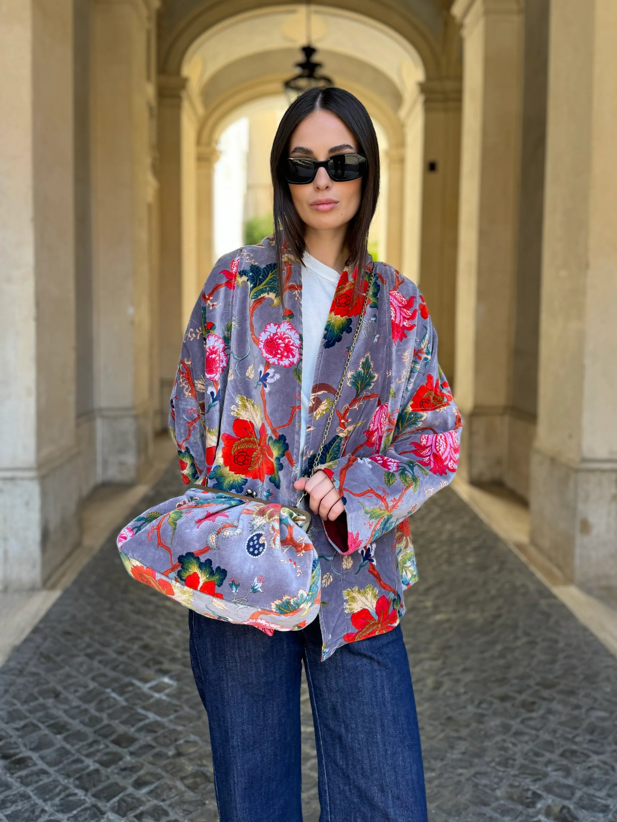 ARTEFILIA-MILANO - borsa velluto stella - BRERA MALVA