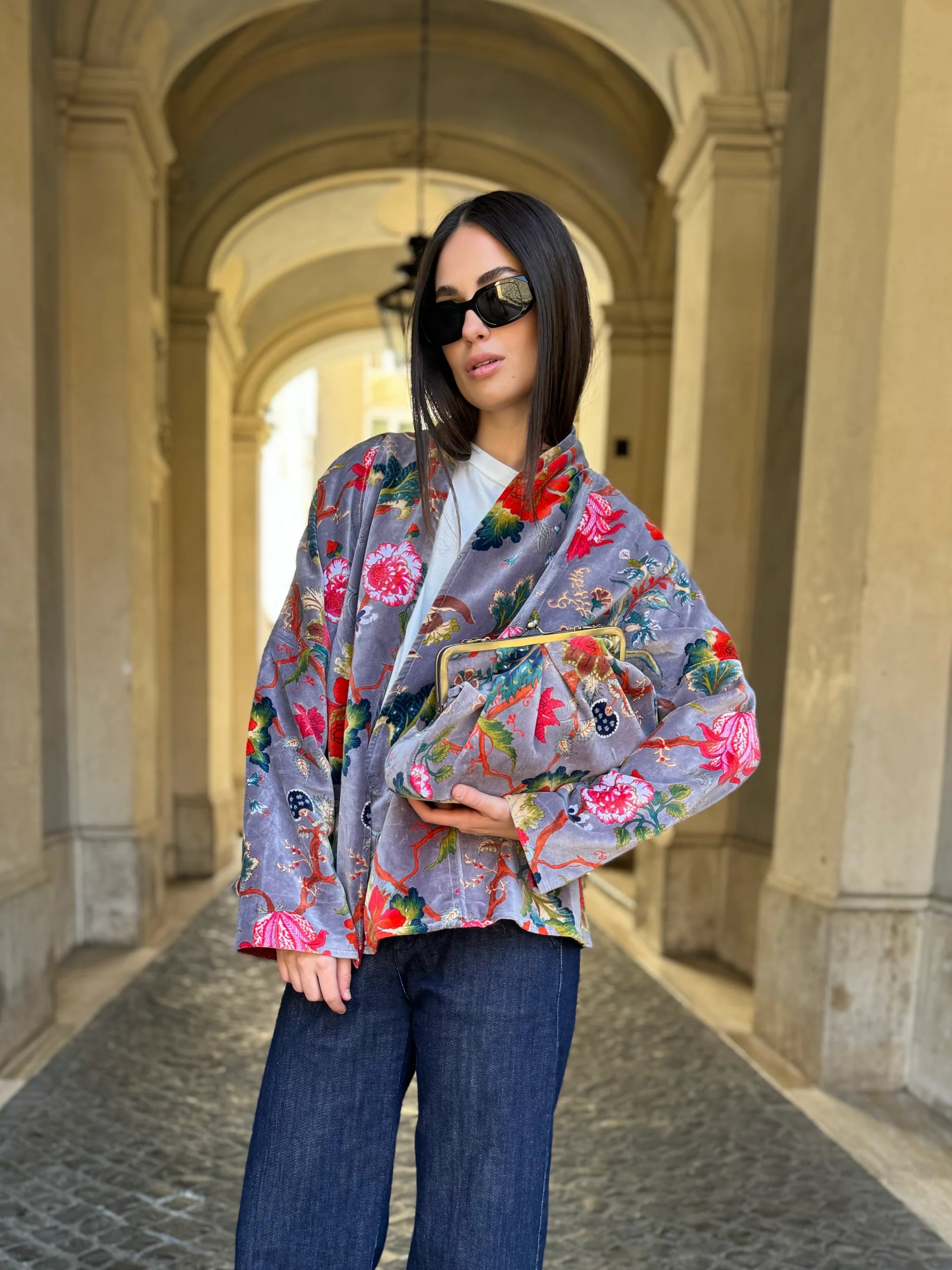 ARTEFILIA-MILANO - borsa velluto stella - BRERA MALVA