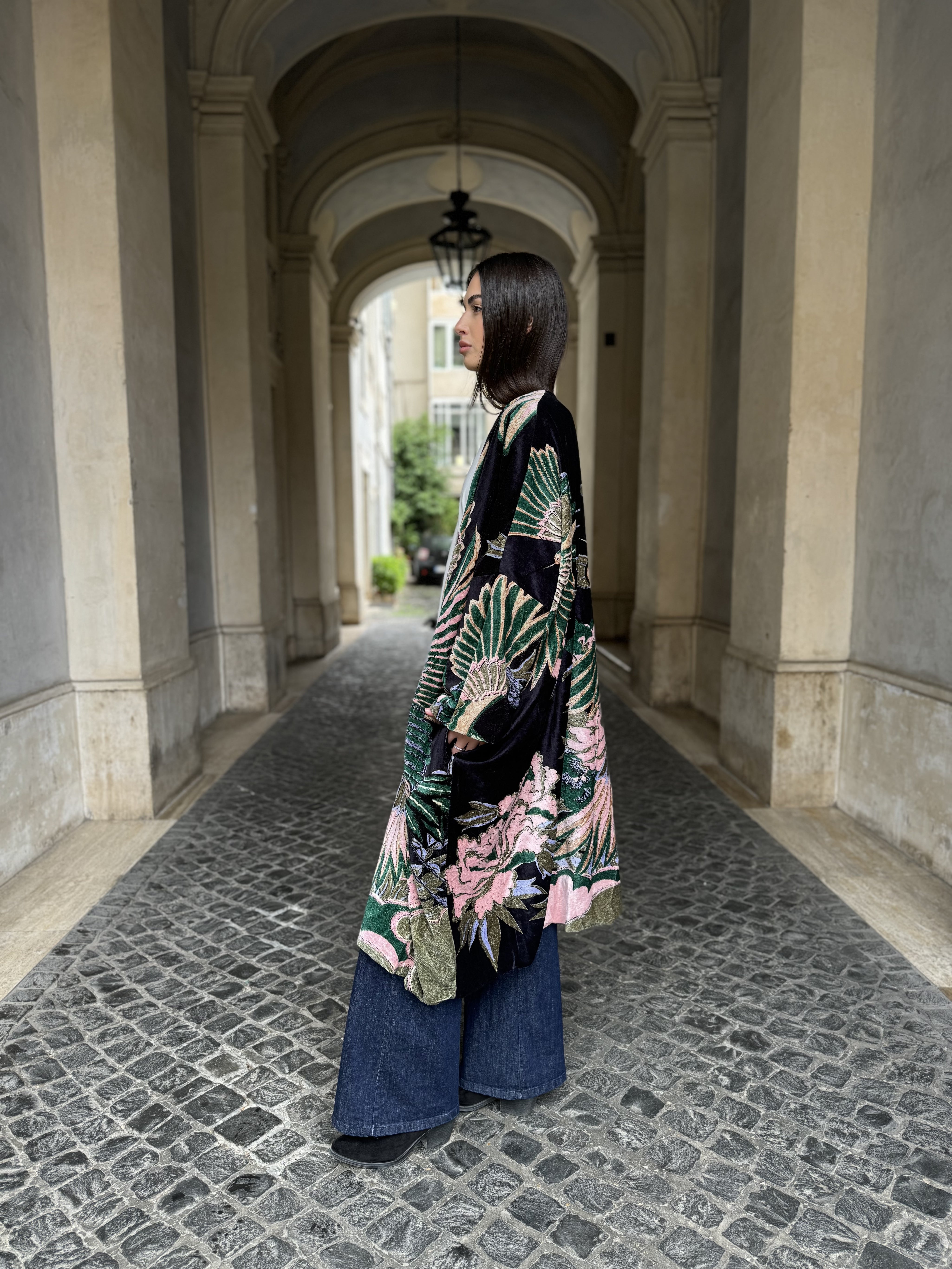 one-hundred-stars-1 - kimono velluto grande - CRANE EMERALD