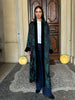 WU-SIDE - kimono jacquard bordi velluto - NERO
