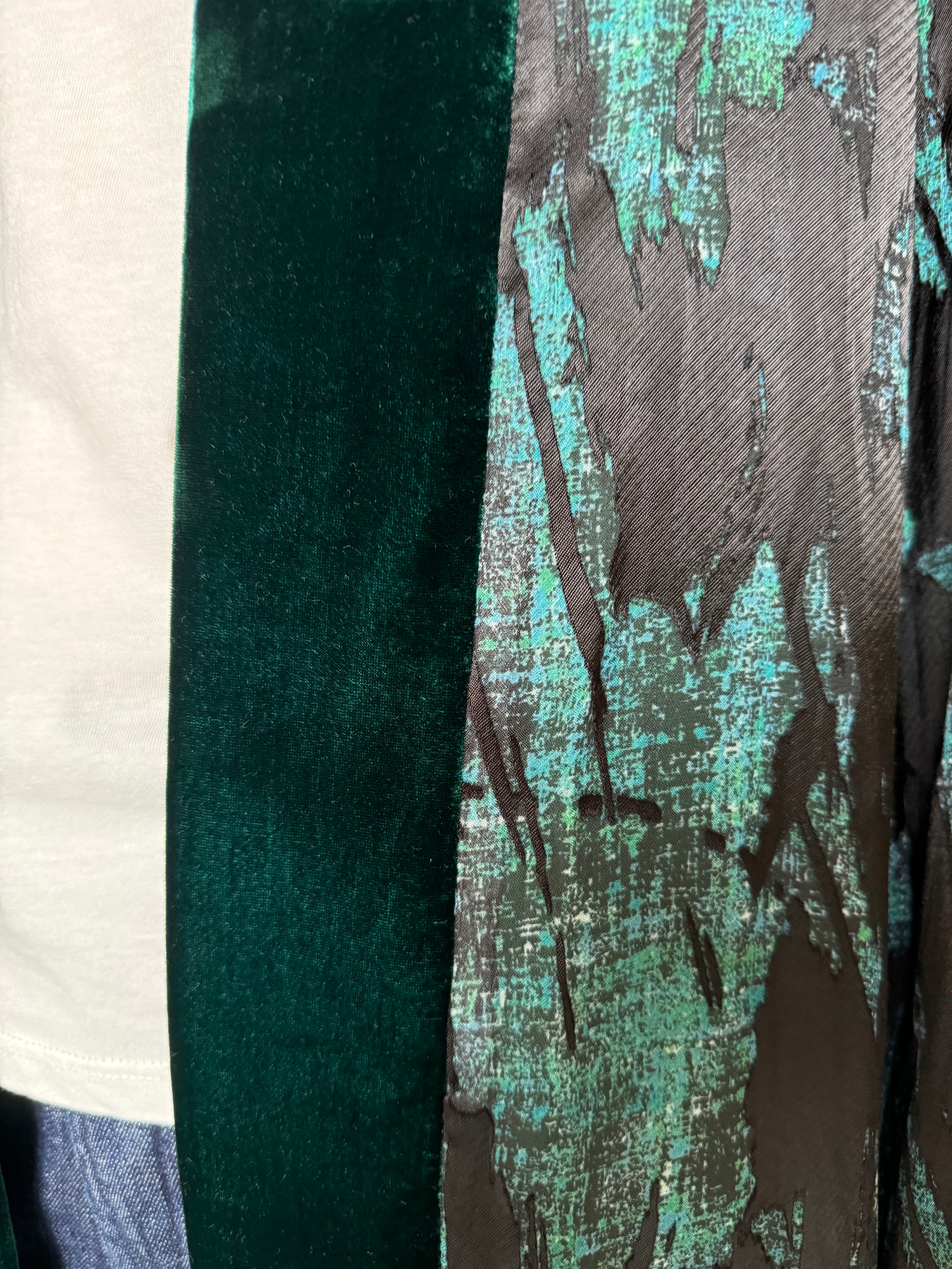 WU-SIDE - kimono jacquard bordi velluto - NERO