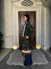 WU-SIDE - kimono fantasia viscosa - VERDE MARRONE