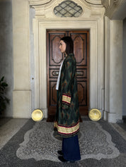 WU-SIDE - kimono fantasia viscosa - VERDE MARRONE