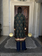 WU-SIDE - kimono fantasia viscosa - VERDE MARRONE