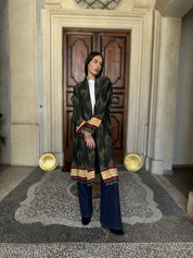 WU-SIDE - kimono fantasia viscosa - VERDE MARRONE
