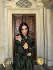 WU-SIDE - kimono fantasia viscosa - VERDE MARRONE