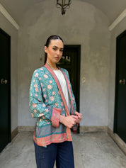 WU-SIDE - giacca kimono - AZZURRO ROSA