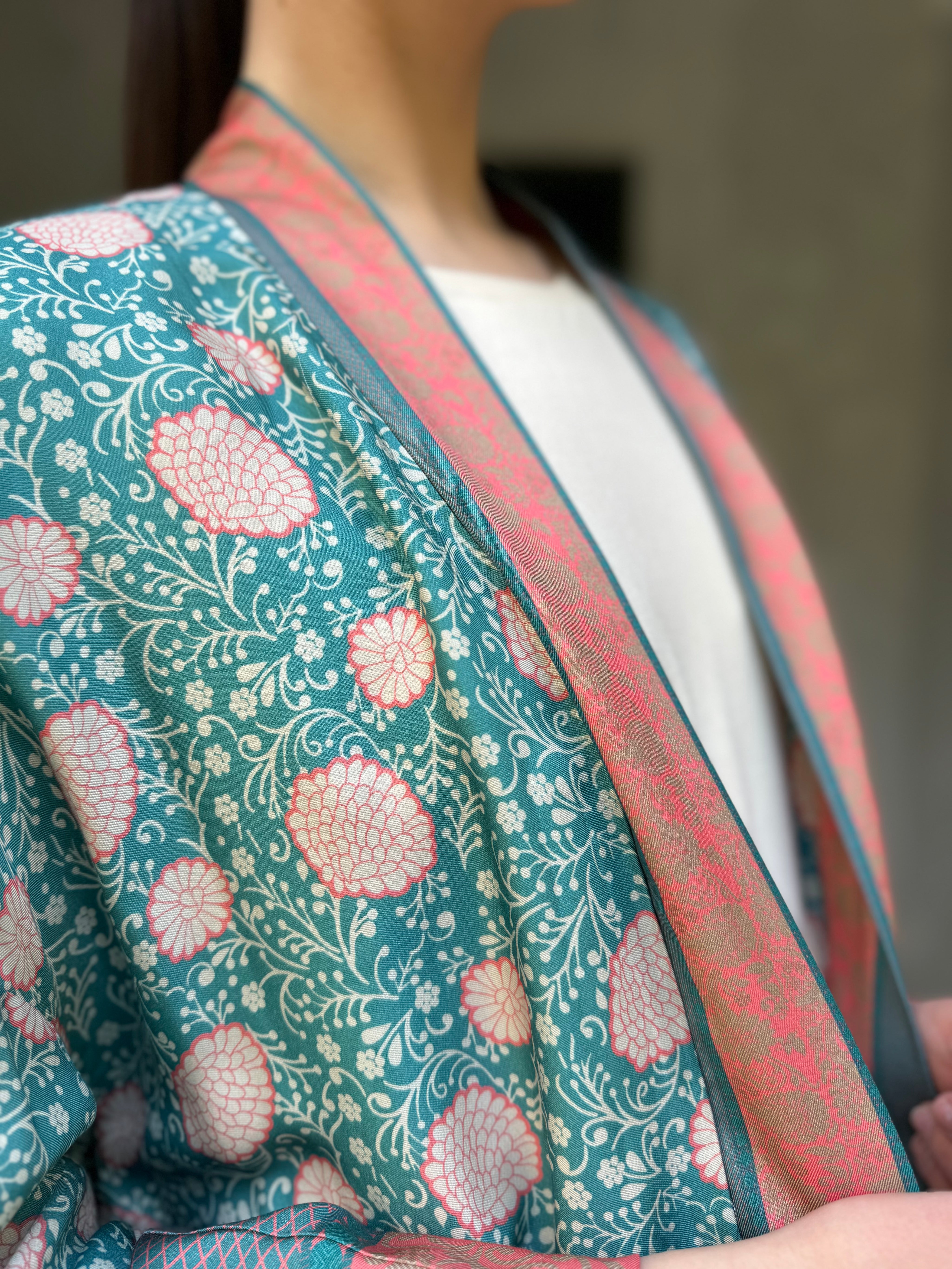 WU-SIDE - giacca kimono - AZZURRO ROSA