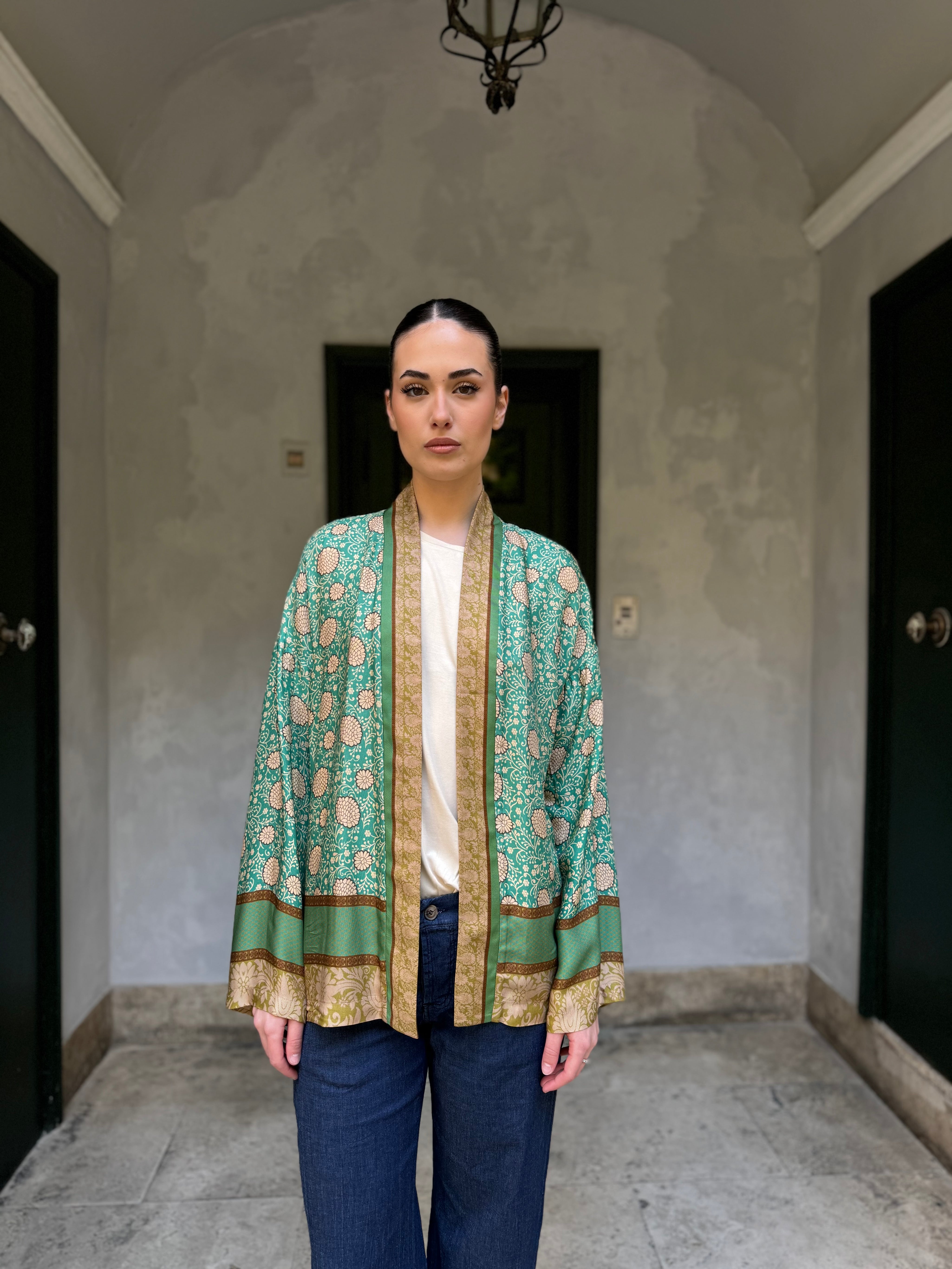 WU-SIDE - giacca kimono - VERDE OLIO