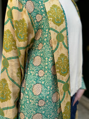 WU-SIDE - kimono extra lungo viscosa - VERDE OLIO