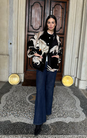 one-hundred-stars-1 - velvet jacket - STORK BLACK