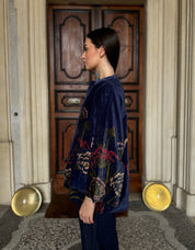 one-hundred-stars-1 - velvet jacket - PARSLEYSEED NAVY