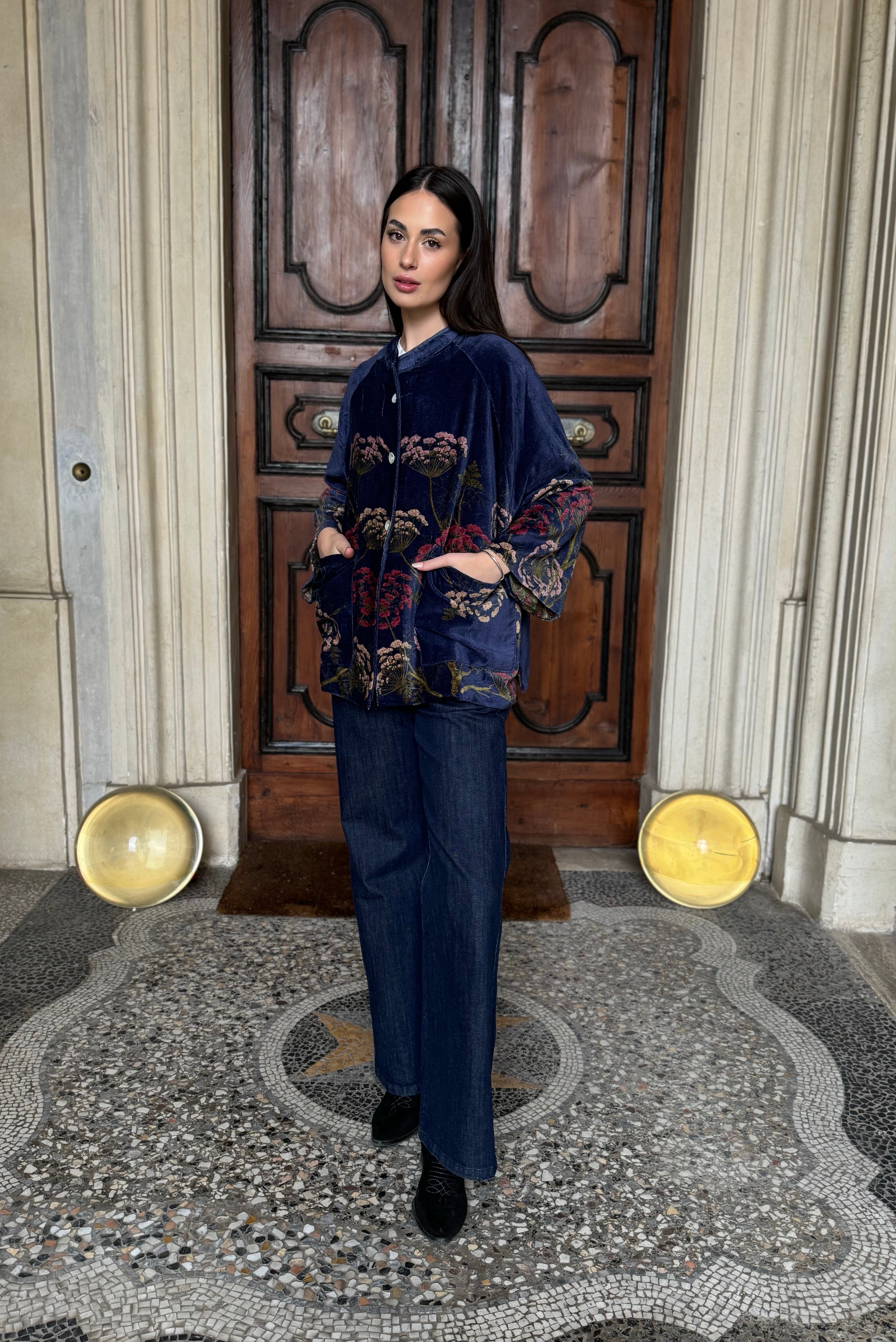 one-hundred-stars-1 - velvet jacket - PARSLEYSEED NAVY