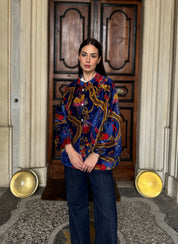 one-hundred-stars-1 - velvet jacket - CLIMBING PEACOCK ROYAL BLUE