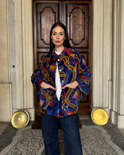 one-hundred-stars-1 - velvet jacket - CLIMBING PEACOCK ROYAL BLUE