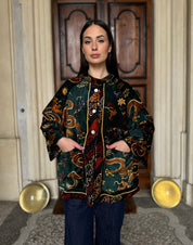 one-hundred-stars-1 - velvet jacket - DRAGON GREEN
