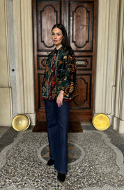 one-hundred-stars-1 - velvet jacket - DRAGON GREEN