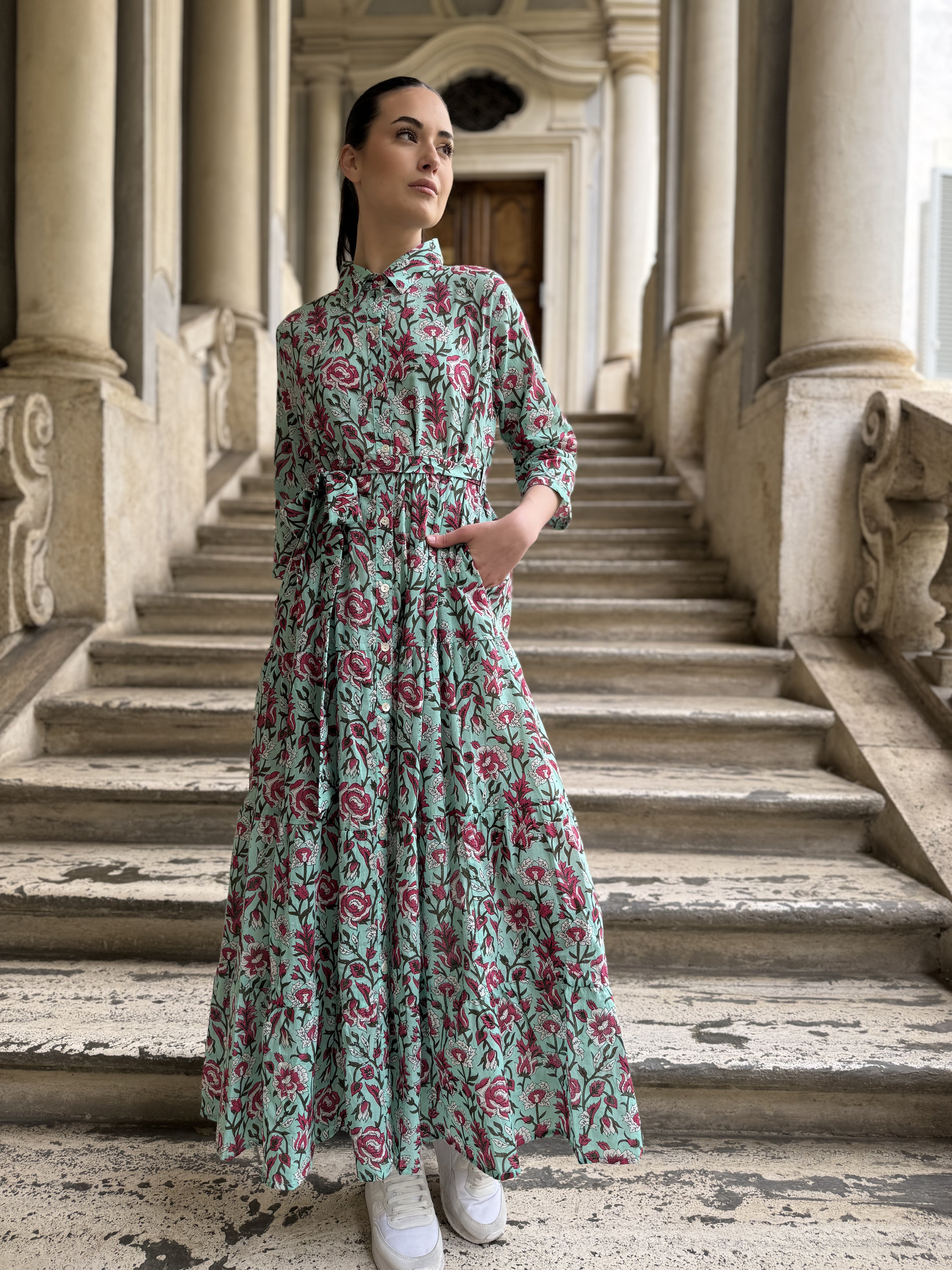 ARTEFILIA - abito gina mussola di cotone - TIFFANY FLOWERS