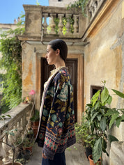 WU-SIDE - giacca kimono fantasia - BLUE