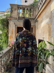 WU-SIDE - giacca kimono fantasia - BLUE